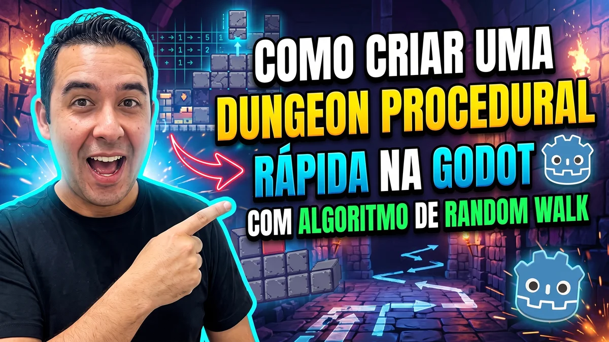 Como criar uma dungeon procedural rápida na godot 4 com algoritmo de random walk