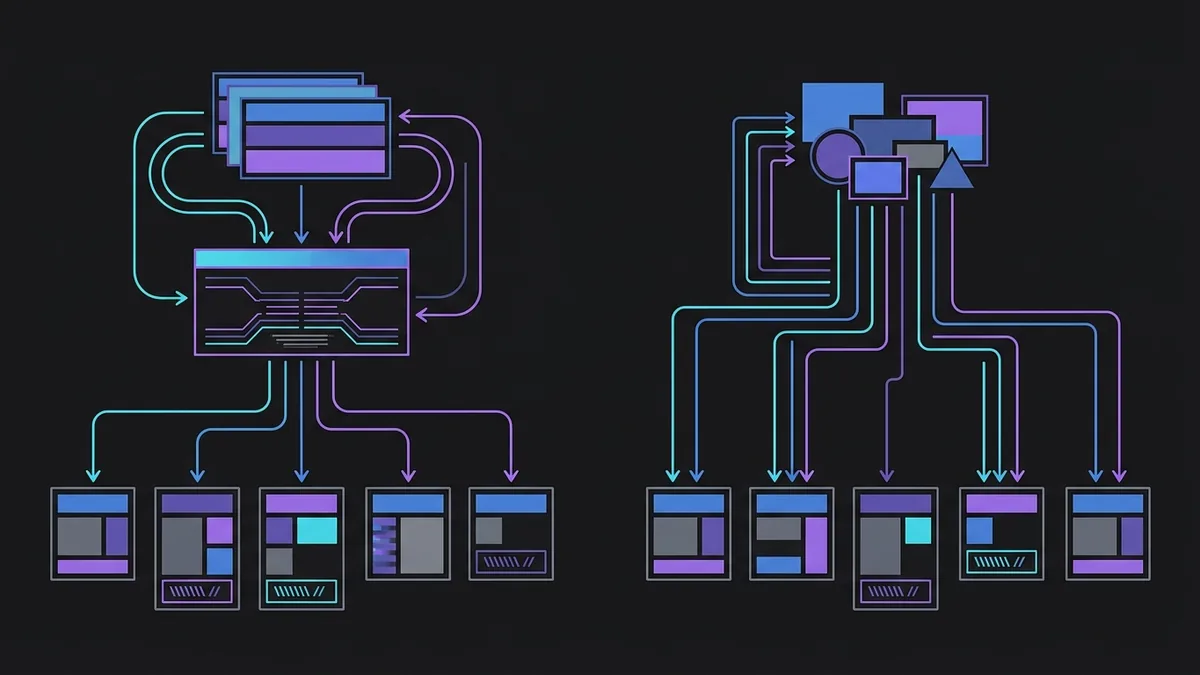 Esquema gráfico vetorial comparando a arquitetura de containers com daemon centralizado em relação à arquitetura descentralizada sem daemon e rootless.