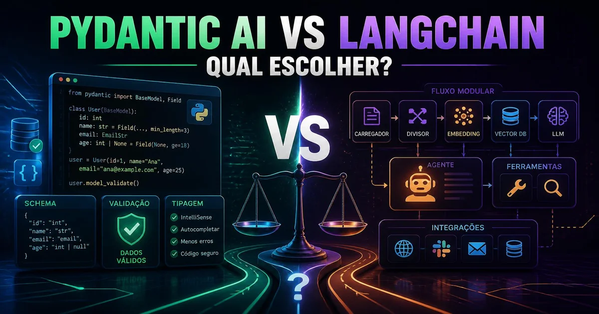 Pydantic AI vs LangChain: qual escolher em 2026?