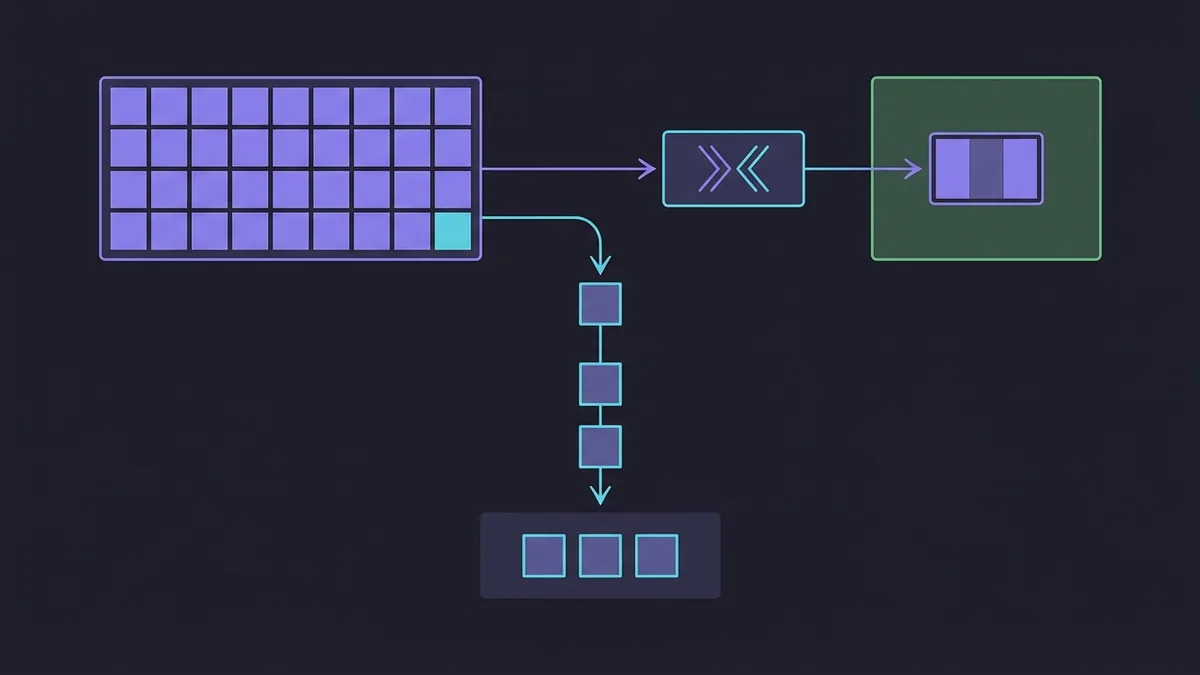 Diagrama conceitual sem texto mostrando o fluxo de páginas de memória sendo comprimidas e armazenadas na RAM versus enviadas ao armazenamento.